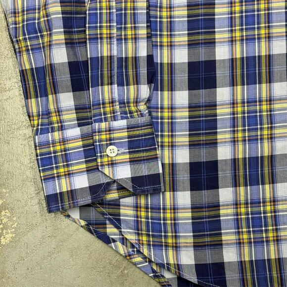 ETRO Dress Shirt Plaid Blue Long Sleeve Cotton Made in Italy 43 17 XL - Picture 3 of 9